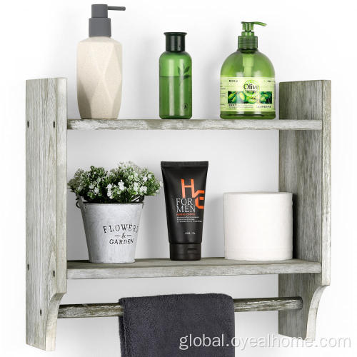 Wooden Bathroom Shelf Wooden Bathroom Shelf with Towel Bar Factory